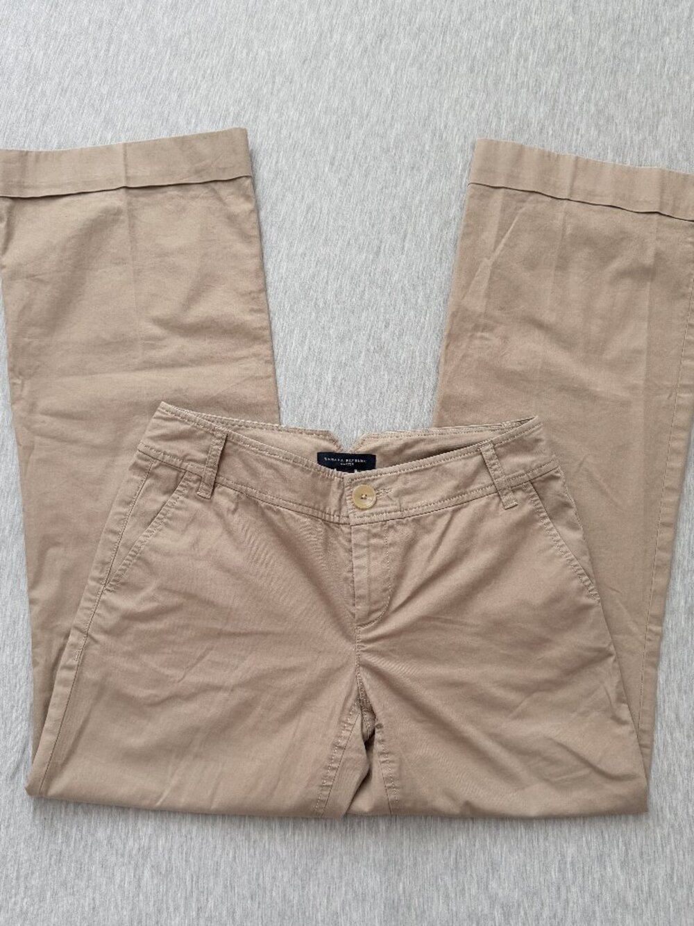 Banana Republic Martin Low-Rise Beige Khaki Chino Stretch Pants